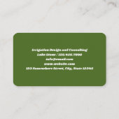 Bewässerung Visitenkarte (Rückseite)