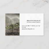 Bewässerungsdienste Visitenkarte (Rückseite)