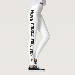 Bewege dich heftig! Fühle dich erbittert. Weiß Leggings