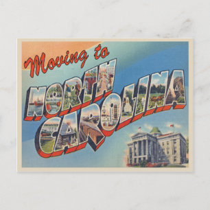 Bewegen auf Vintage Adressenänderung Nord-Carolina Ankündigungspostkarte