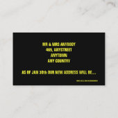 Bewegen des lustigen Hauses Visitenkarte (Rückseite)