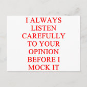 BEWEGEN Sie beleidigen Postkarte (Vorderseite)