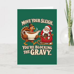 Bewegen Sie Ihren Schlitten, der die Bratensoße bl Karte