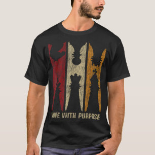 Bewegen Sie sich mit Ziel Schachspieler Retro Vint T-Shirt