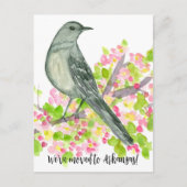Bewegende Ankündigung Arkansas Mockingbird Blume Postkarte (Vorderseite)