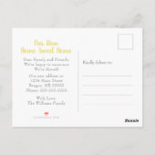 Bewegende Ankündigung Blumengelb Postkarte (Rückseite)