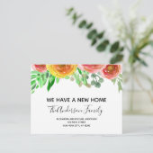 Bewegende Ankündigung Blütenrot Rosa Wasserfarbe (Stehend Vorderseite)