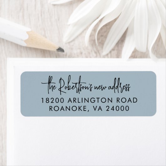 Bewegende Ankündigung Dusty Blue Rücksendeadresse (Insitu)