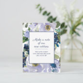 Bewegende Ankündigung Dusty Blue Watercolor Floral Postkarte (Stehend Vorderseite)