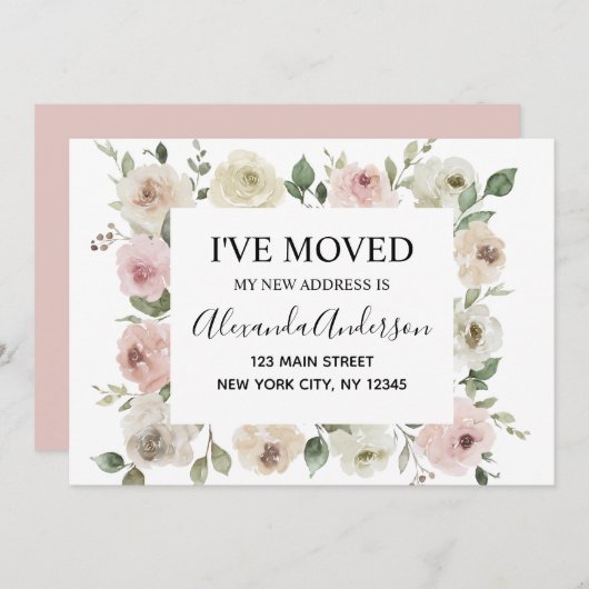 Bewegende Ankündigung Dusty Pink Floral (Vorne/Hinten)