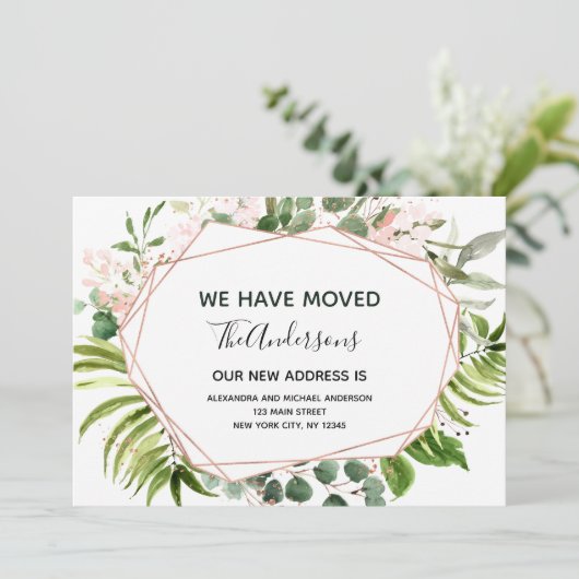 Bewegende Ankündigung Eukalyptus Greenery Geometri (Stehend Vorderseite)