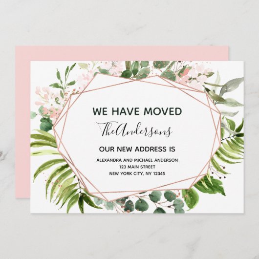 Bewegende Ankündigung Eukalyptus Greenery Geometri (Vorne/Hinten)