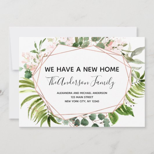 Bewegende Ankündigung Eukalyptus Greenery Geometri (Vorderseite)