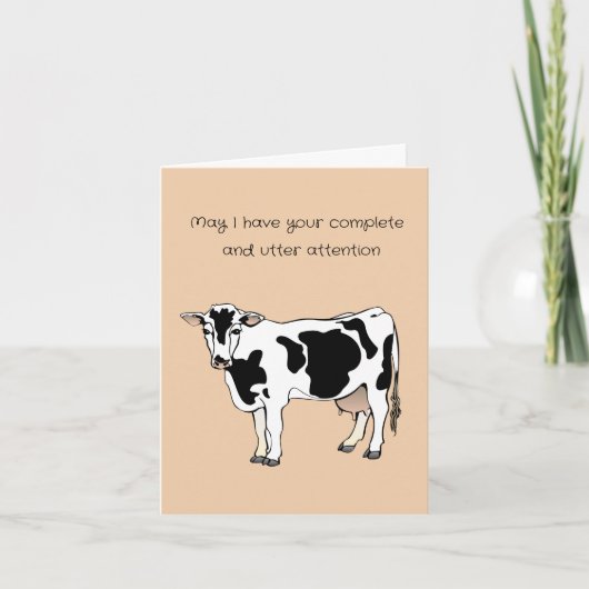 Bewegende Ankündigung Funny Cow Card (Vorderseite)