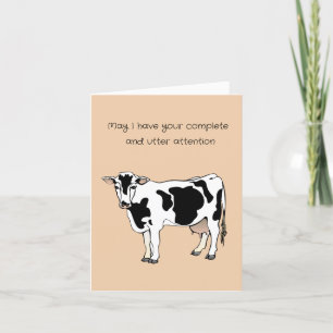 Bewegende Ankündigung Funny Cow Card