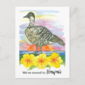 Bewegende Ankündigung Hawaii Nene Goose Hibiskus Postkarte (Vorderseite)