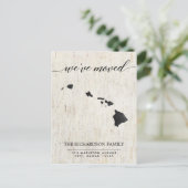 Bewegende Ankündigung, Hawaii Staat rustikal Einladungspostkarte (Stehend Vorderseite)