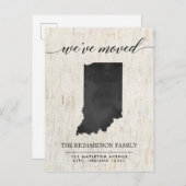 Bewegende Ankündigung, Indiana Staat rustikal Einladungspostkarte (Vorne/Hinten)