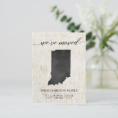 Bewegende Ankündigung, Indiana Staat rustikal Einladungspostkarte (Stehend Vorderseite)