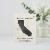 Bewegende Ankündigung, Kalifornien Staat rustikal Einladungspostkarte (Stehend Vorderseite)