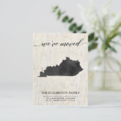 Bewegende Ankündigung, Kentucky Staat rustikal Einladungspostkarte (Stehend Vorderseite)