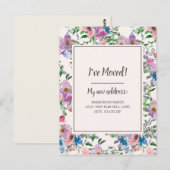 Bewegende Ankündigung Lila rosa Aquarellblume Postkarte (Vorne/Hinten)