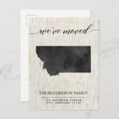 Bewegende Ankündigung, Montana Staat rustikal Einladungspostkarte (Vorne/Hinten)