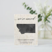 Bewegende Ankündigung, Montana Staat rustikal Einladungspostkarte (Stehend Vorderseite)