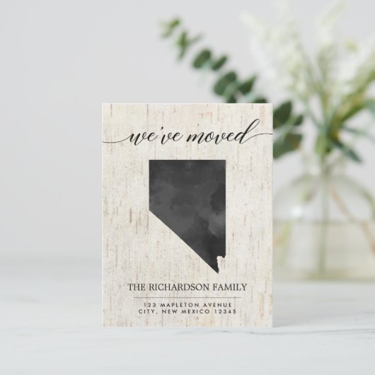 Bewegende Ankündigung, Nevada Staat rustikal Einladungspostkarte (Stehend Vorderseite)