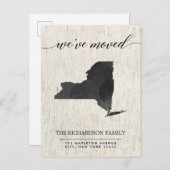 Bewegende Ankündigung, New Yorker Staat rustikal Einladungspostkarte (Vorne/Hinten)