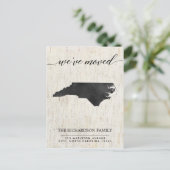 Bewegende Ankündigung, North Carolina Staat rustik Einladungspostkarte (Stehend Vorderseite)
