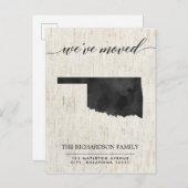 Bewegende Ankündigung, Oklahoma Staat rustikal Einladungspostkarte (Vorne/Hinten)