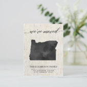 Bewegende Ankündigung, Oregon Staat rustikal Einladungspostkarte (Stehend Vorderseite)