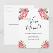 Bewegende Ankündigung Pink Peonies Blume Blumenmus Postkarte (Vorne/Hinten)