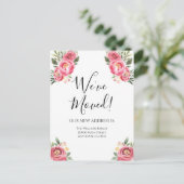 Bewegende Ankündigung Pink Peonies Blume Blumenmus Postkarte (Stehend Vorderseite)