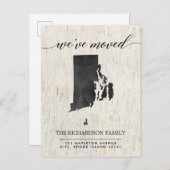 Bewegende Ankündigung, Rhode Island Staat rustikal Einladungspostkarte (Vorne/Hinten)