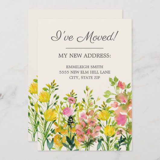 Bewegende Ankündigung Rosa Gelbe Wasserfarbe (Vorne/Hinten)