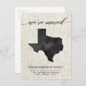 Bewegende Ankündigung, Texas Staat rustikal Einladungspostkarte (Vorne/Hinten)