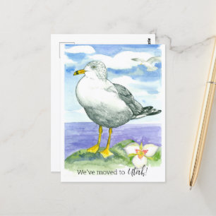 Bewegende Ankündigung Utah Seagull Sego Lily Blume Postkarte