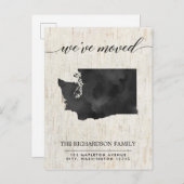 Bewegende Ankündigung, Washington Staat rustikal Einladungspostkarte (Vorne/Hinten)