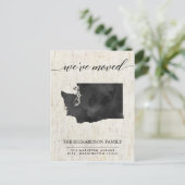 Bewegende Ankündigung, Washington Staat rustikal Einladungspostkarte (Stehend Vorderseite)