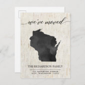 Bewegende Ankündigung, Wisconsin Staat rustikal Einladungspostkarte (Vorne/Hinten)