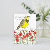 Bewegende Ankündigung Wyoming Meadowlark Pinsel Postkarte (Stehend Vorderseite)
