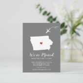 Bewegende Ankündigungs-Staat IOWA Postkarte (Stehend Vorderseite)