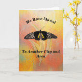 Bewegende Karte Orange mit Schmetterling (Gelbe Blume)