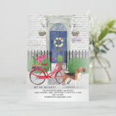 Bewegender Beagle Hunde Fahrradtür Neue Zuhause Ankündigung (Stehend Vorderseite)