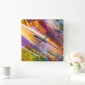 Bewegendes Buntglas 11 Quadratische Wanduhr (Zuhause)