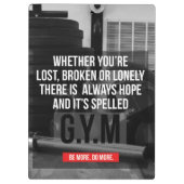 Beweggrund für Gym-Workout Klemmbrett (Rückseite)