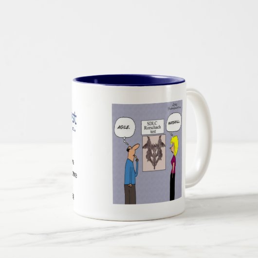 Beweglich gegen traditionellen Test SDLC Zweifarbige Tasse (VorderseiteRechts)