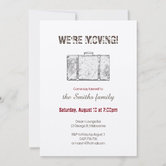 Bewegliche Ankündigung / Abschiedszeit Party Einla (Vorderseite)